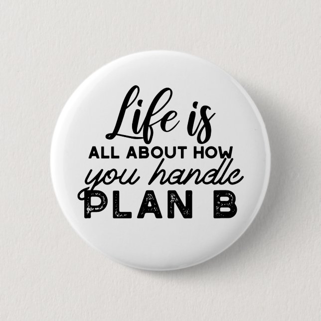 Handle Plan B Quotes 6 Cm Round Badge (Front)