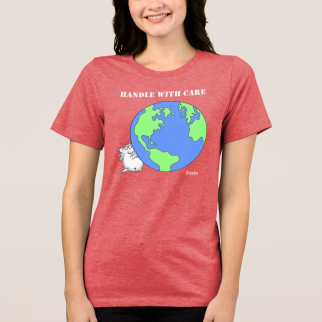 HANDLE WITH CARE Boynton Cat Tri-Blend Shirt (Front)
