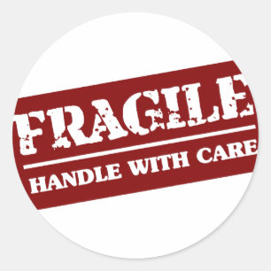 Handle with care classic round sticker