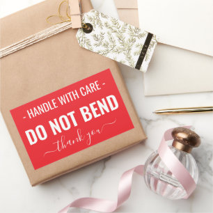 Handle with Care - Do Not Bend Rectangular Sticker