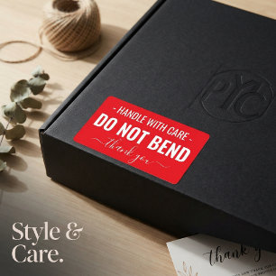 Handle with Care - Do Not Bend Shipping Labels