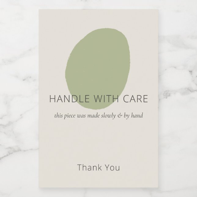 Handle With Care Sage Artisan Fragile Custom Label (Single Label)