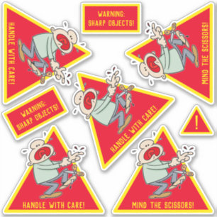 Handle With Care Sharp Objects Cartoon Warning