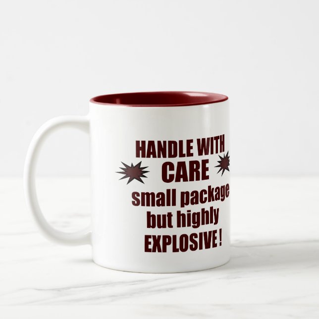 "'Handle with Care" Two-Tone Coffee Mug (Left)
