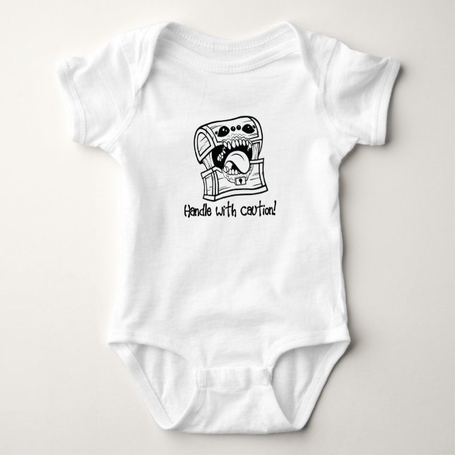 "Handle with Caution!" Baby Bodysuit (Front)