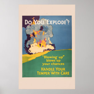 Handle Your Temper With Care - 1920s Work Poster