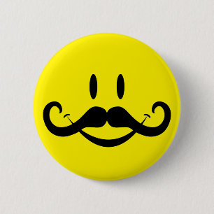 Handlebar Moustache 6 Cm Round Badge