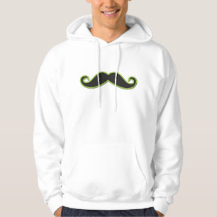 Handlebar Moustache (Curly Moustache) - Green Hoodie
