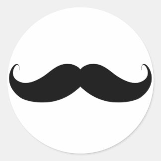 Handlebar Moustache / Moustache Classic Round Sticker