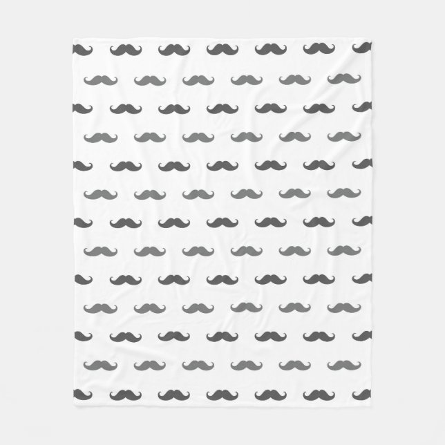 Handlebar Moustache Seamless Pattern Fleece Blanket (Front)