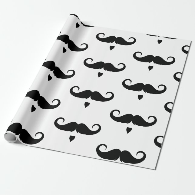 Handlebar Moustache Wrapping Paper (Unrolled)