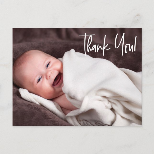 Handlettering Baby Girl Photo baby shower Postcard (Front)