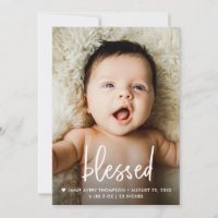 Handlettering Blessed Custom Baby Photo Birth