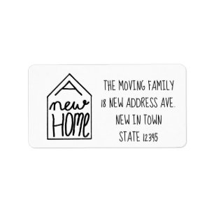 Handlettering New address label