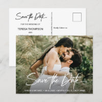 Handlettering Save the Date Custom Photo Engaged