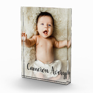 Handlettering Script Name Baby Vertical Photo Block