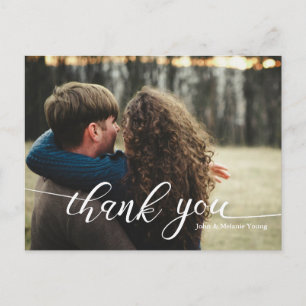 HANDLETTERING SCRIPT WEDDING THANK YOU POSTCARD