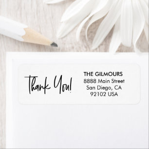 Handlettering Thank you Baby Shower Modern Return Address Label