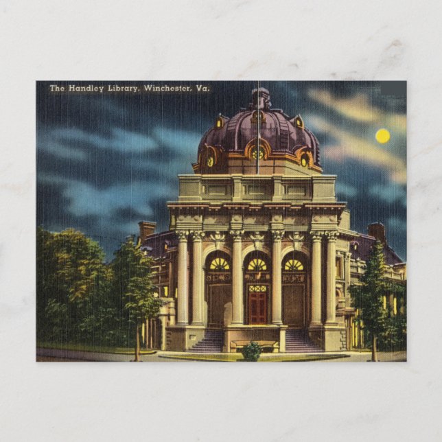 Handley Library, Winchester, Virginia Postcard (Front)