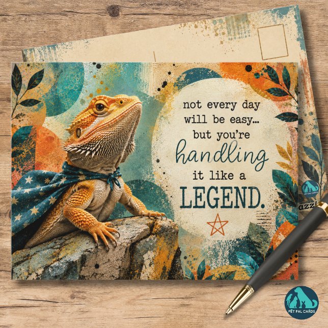 Handling It Like a Legend Inspirational Postcard (For the ones making survival look suspiciously heroic.)