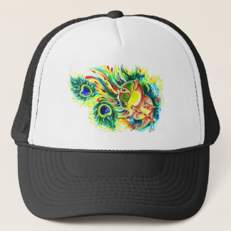 Handmade Abstract Painting of Lord Krishna and God Trucker Hat