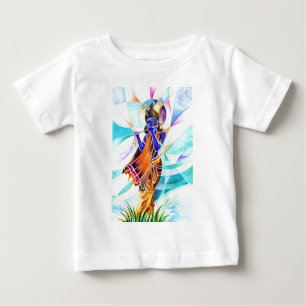 Handmade Abstract Painting of Lord Krishna Baby T-Shirt