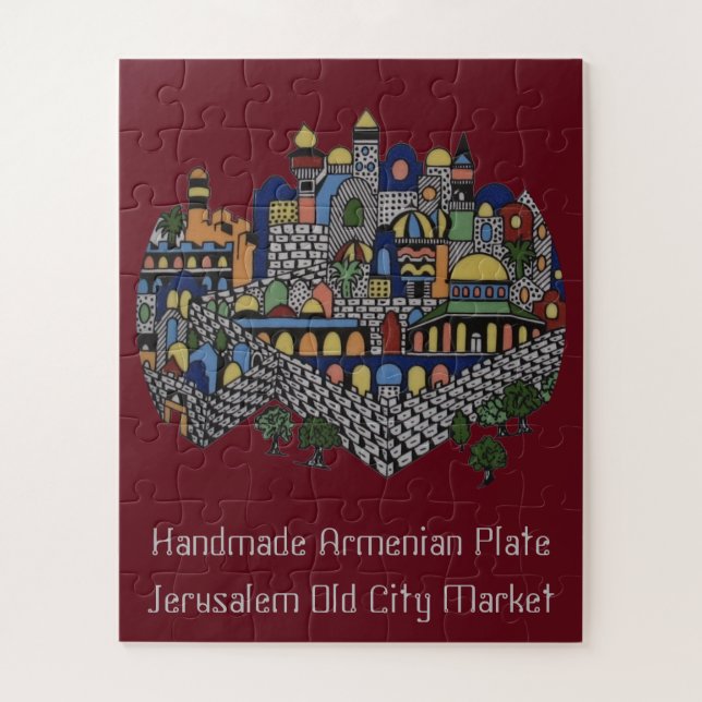 Handmade Armenian Ceramic Plate Jigsaw Puzzle (Vertical)