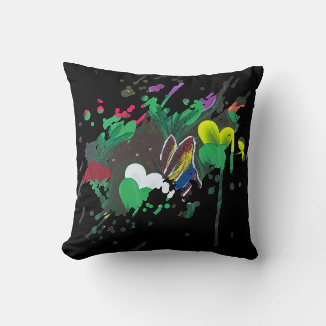 Handmade artwork - Butterfly Bolssom Cushion (Front)