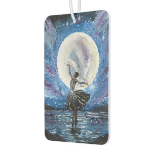 Handmade artwork- dancing with the moon car air freshener