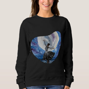 Handmade artwork- dancing with the moon sweatshirt
