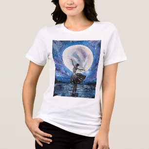 Handmade artwork- dancing with the moon  Tri-Blend shirt
