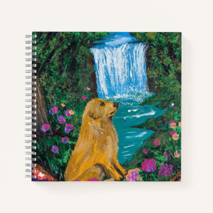 Handmade Artwork – Dog by the Waterfall Notebook