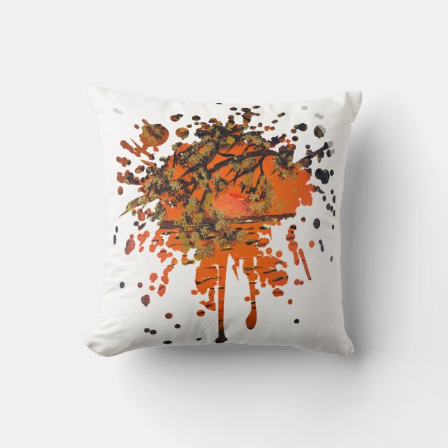 Handmade artwork  - Golden sunset  Cushion (Front)