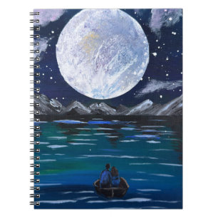 Handmade artwork- Moonlit Love Notebook