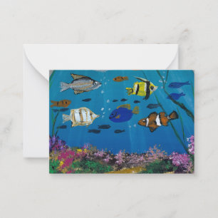 Handmade artwork- ocean depths card