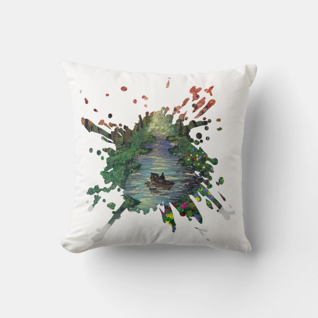 Handmade artwork - Orang trees  Cushion (Front)