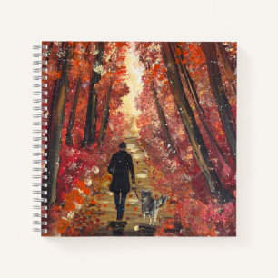 Handmade artwork- Orange forest  Notebook