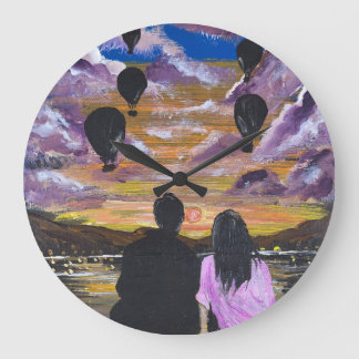 Handmade Artwork – Sunset Together Large Clock