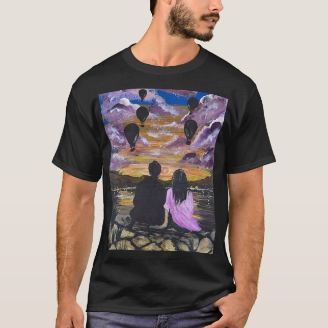 Handmade Artwork – Sunset Together T-Shirt (Front)
