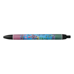 Handmade artwork- The Flower Wheel Black Ink Pen