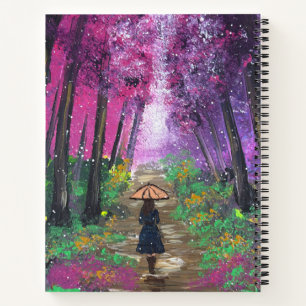 Handmade artwork-Walking alone Notebook