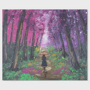 Handmade artwork-Walking alone  Wrapping Paper
