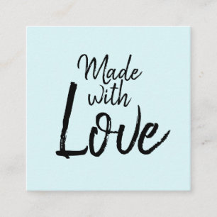 Handmade blue minimalist modern social media square business card