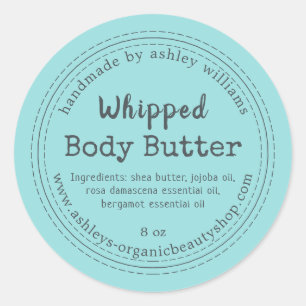 Handmade Body Butter Blue Organic Business Label