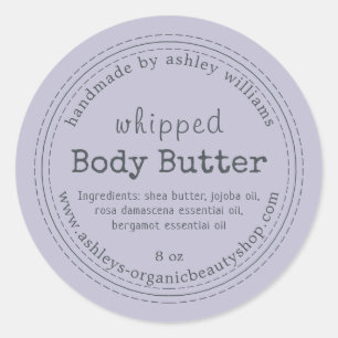 Handmade Body Butter Organic Business Lavender Classic Round Sticker