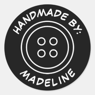Handmade By   Add Your Name Classic Round Sticker