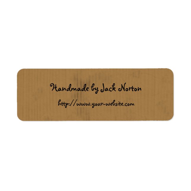 Handmade by - cardboard design return address label (Front)