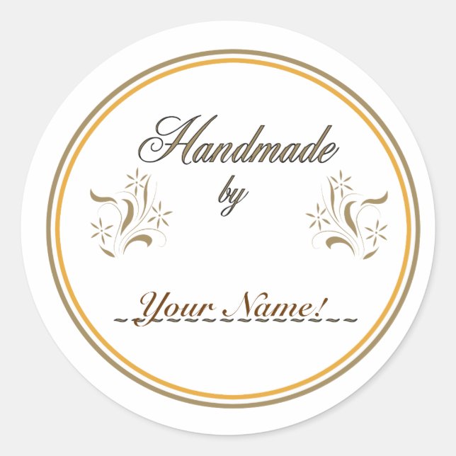 Handmade By... Classic Round Sticker (Front)