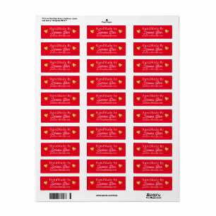 handmade by Custom Signature Red Return Address Label