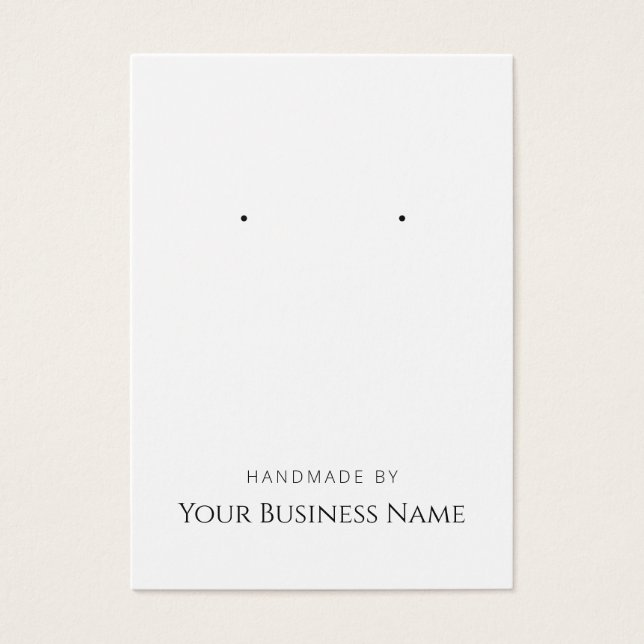 "Handmade By" Earring Display Card (Front)
